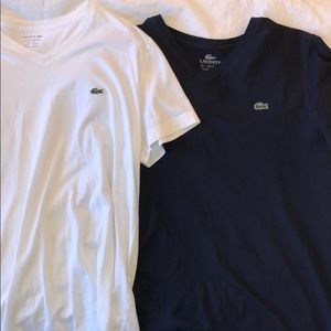 Men’s Lacoste v-neck tees. Great condition. Size 4